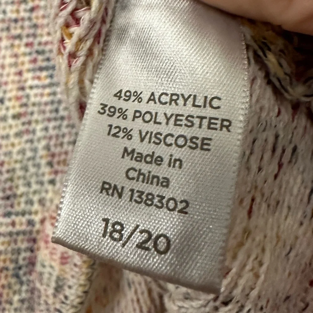Avenue Space Dye Knit Sweater plus sz 18 20 Multi Color‎ 3/4 Sleeve Straight Hem